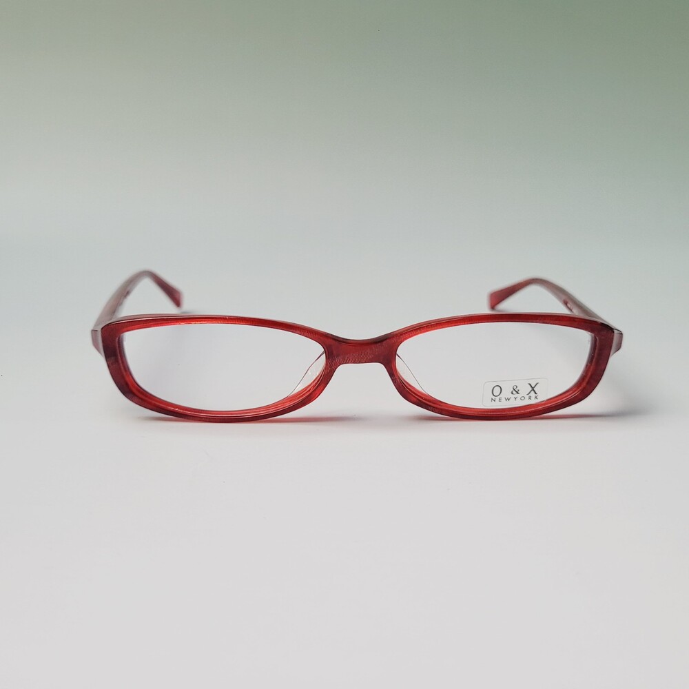 O&X New York OP-86U 50-16 137 Red oval glasses eyewear Col. 02 full frame N23